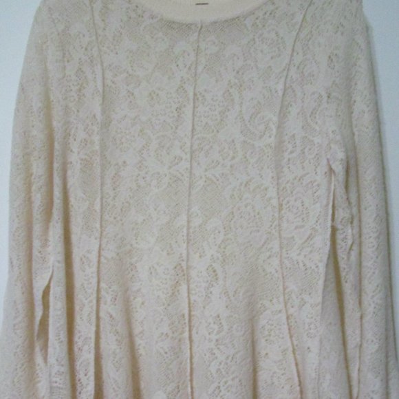 Nwot Free People Coffee in the Morning Ivory Lace Tunic Pullover Top Small $128 - Picture 5 of 6